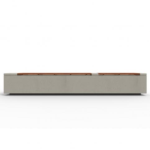 Nowoczesna ławka z serii produktów RELAX deco,  o długości 320 cm. Wyposażona w wygodne siedzisko z drewna egzotycznego.