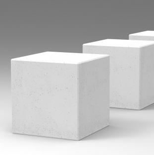Sześcienne siedzisko betonowe, dostępne  w bogatej ofercie kolorów betonu architektonicznego.