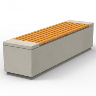 Ławka "Relax 1" deco 200 to betonowa ławka miejska z drewnianym siedziskiem.
